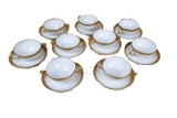 Set of 9 Limoges cups and saucers