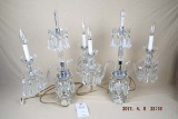 Pair of matching, electrified crystal lamps