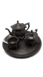 Pewter tea set by Poole (Taunton, Mass.),