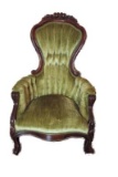 Victorian rose carved gentleman's parlor chair