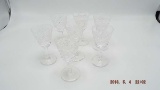 Group of 7 cordial glasses