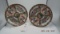 Two rose medallion like plates