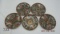 Group of 5 rose medallion like saucers