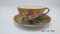 Nippon hand painted footed tea cup and saucer