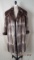 Knee length light brown mink fur coat