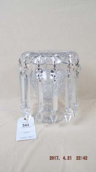 Crystal vase with large crystal prisms