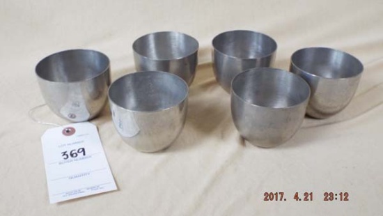 Six pewter Jefferson cups by Stieff