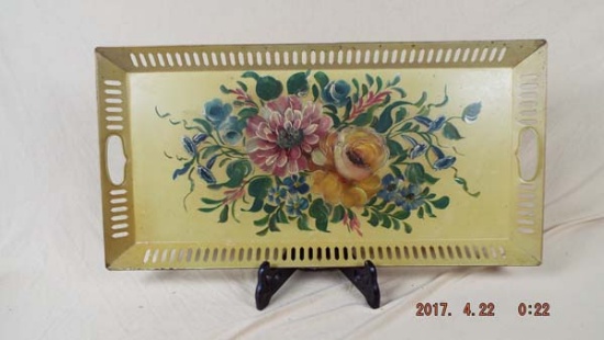 Hand painted Tole tray 25"x12"