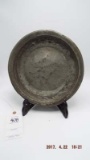 17th century hammered pewter pan