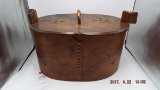 Scandinavian rustic oval hat box/bride's dowry box