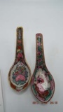 Two rose medallion like spoons