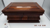 Walnut jewelry chest with mirrored lid