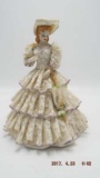 Dresden lace porcelain figurine in white dress