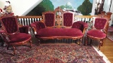 Parlor set with velvet upholstery