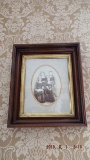 Walnut shadow box framed portrait of 4 women