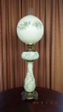 Electrified hand painted globe lamp with base