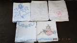 Group of five sets of pillowcases