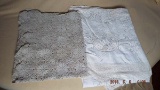 2 tablecloths- 1 lace, 1 crochet