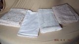 Group of tablecloths, linen, lace and crochet