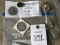 Assorted group;  Military buttons, 1919 WWI Victory Bond Pin,   1866 US 5 ¢ piece and Button Tool