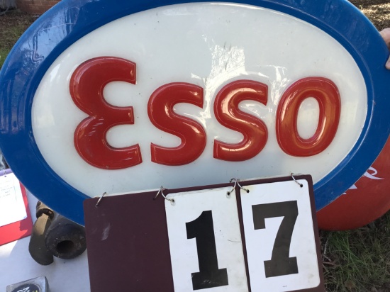 ESSO plastic sign (oval), approx. 24" tall x 33" wide