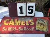 Old Camels cigarette advertising sign (red), approx. 12