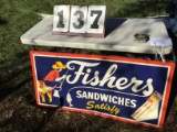 Metal Fishers Sandwiches Satisfy sign, 24