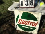 Metal Castrol Motor Oil double-sided sign, 30