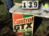 Metal Castrol GTX motor oil sign, 23