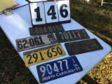 Group of 6 antique NC license plates, various years from 1928 - 1933