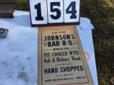 Old Johnson BBQ poster, approx. 14