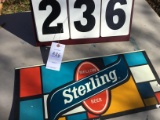Sterling Beer Plastic sign piece, approx. 24