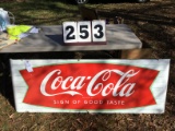 Coca-Cola metal sign w/ flange, 24