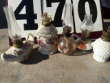 Group of 5 miniature oil lamps, 6