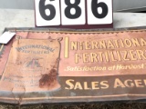 International Fertilizer Sign, has dents and rust, 35