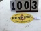 Pennzoil double-sided metal sign, stamped AM 10-69, approx. 16 3/4
