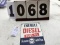 Energee Diesel metal sign w/ grommets, stamped 4781, approx. 10