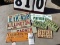 Misc. group of 10 license plates, some motorcycle, town plates, variety of years