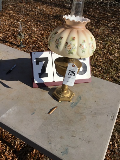 Appears to be an Aladdin Model B "Orientale" table lamp, bronze (B-134), sold from 1935 - 1936