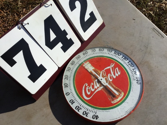 Coca-Cola thermometer, 1984, 12" diameter