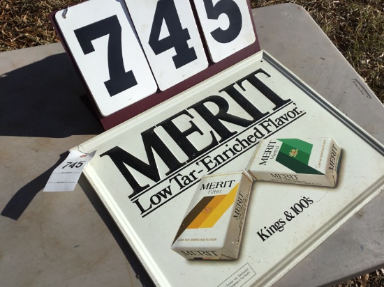 Merit stamped sign, 17.5" x 21.5"