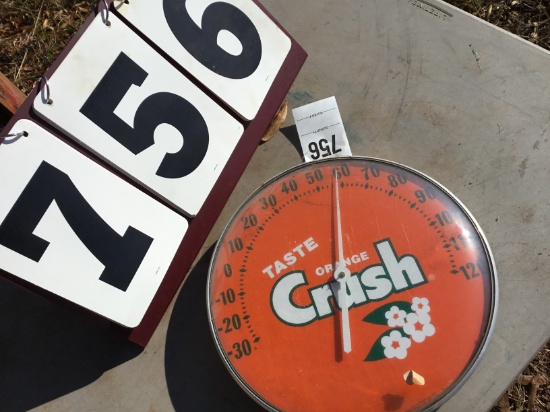 Thermometer round 12", Orange Crush