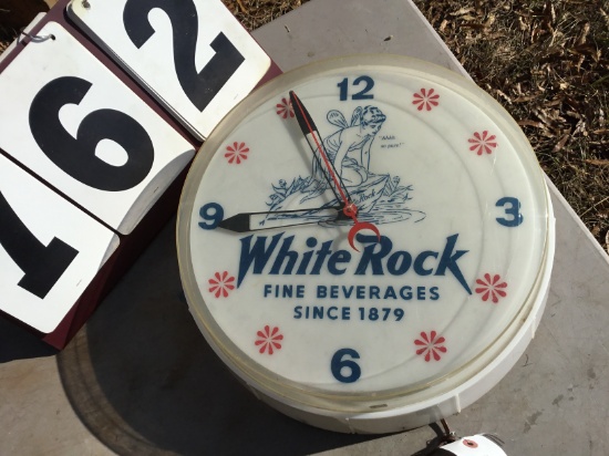 White Rock plastic electric clock, 17" diameter