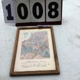 Buffalo Bill Pony Pard, #609, framed w/glass, approx. 13 1/2