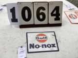 Gulf No-nox metal sign, approx. 10