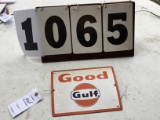 Gulf metal sign, approx. 10