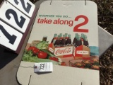 1963 Coca-Cola point-of-sale cardboard display, double-sided, 20
