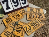 Group of 7 license plates, 1958, NC