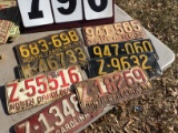 Group of 8 license plates, 1951-1953, NC