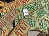 Group of 15 license plates, 1968-1969, NC